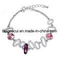 Sw Elements Cristal Rosa Cor Fresco Handmade Bracelet 2013